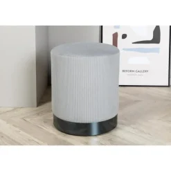 Svea - Cleo poef - rib - grijs