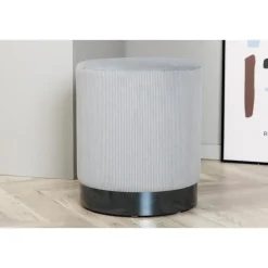 Svea - Cleo poef - rib - grijs