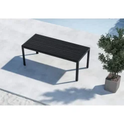 Svea - Farid tuintafel - 205 x 90 x 74 cm - zwart