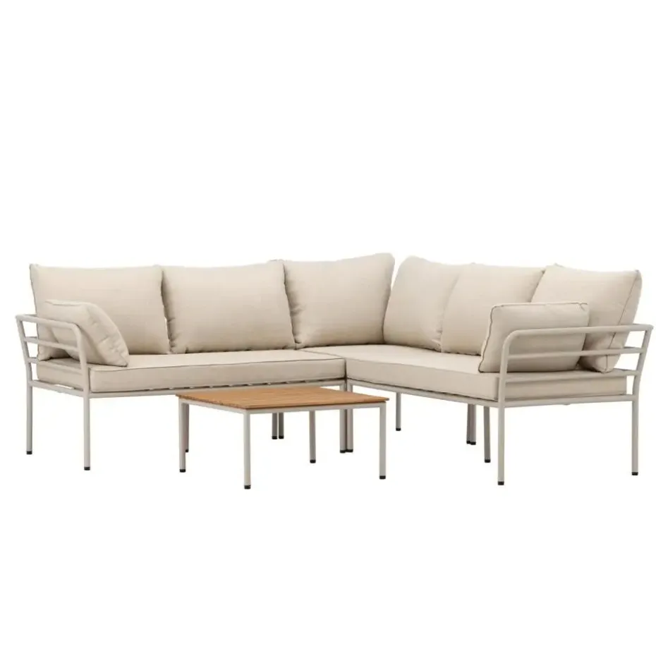 Svea - Jamal loungeset - hoekbank en tafel - beige/zand