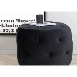 Svea - Juno hocker - velvet - zwart