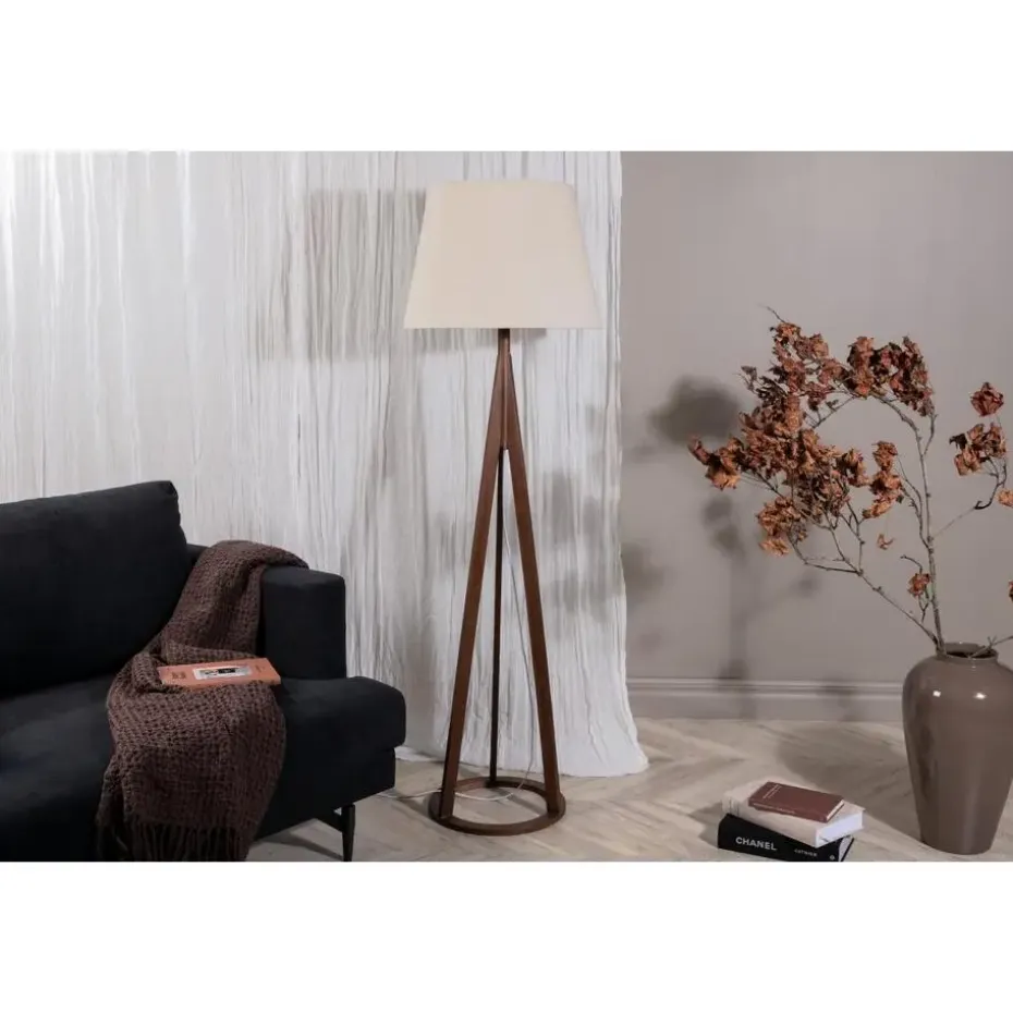 Svea - Nala vloerlamp - 160 cm - linnen - espresso