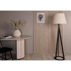 Svea - Nala vloerlamp - 160 cm - linnen - zwart