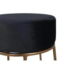 Svea - Nox poef - velvet - zwart/koper