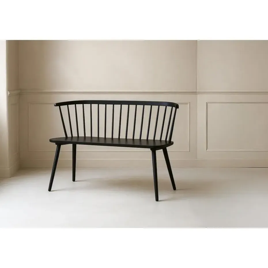 Svea - Rahimi eetkamerbank - 120 cm - zwart