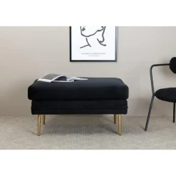 Svea - Tess hocker - velvet - zwart