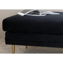 Svea - Tess hocker - velvet - zwart