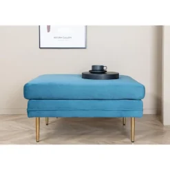 Svea - Tess hocker - velvet - blauw