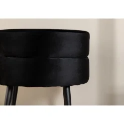 Svea - Zane hocker - velvet - zwart