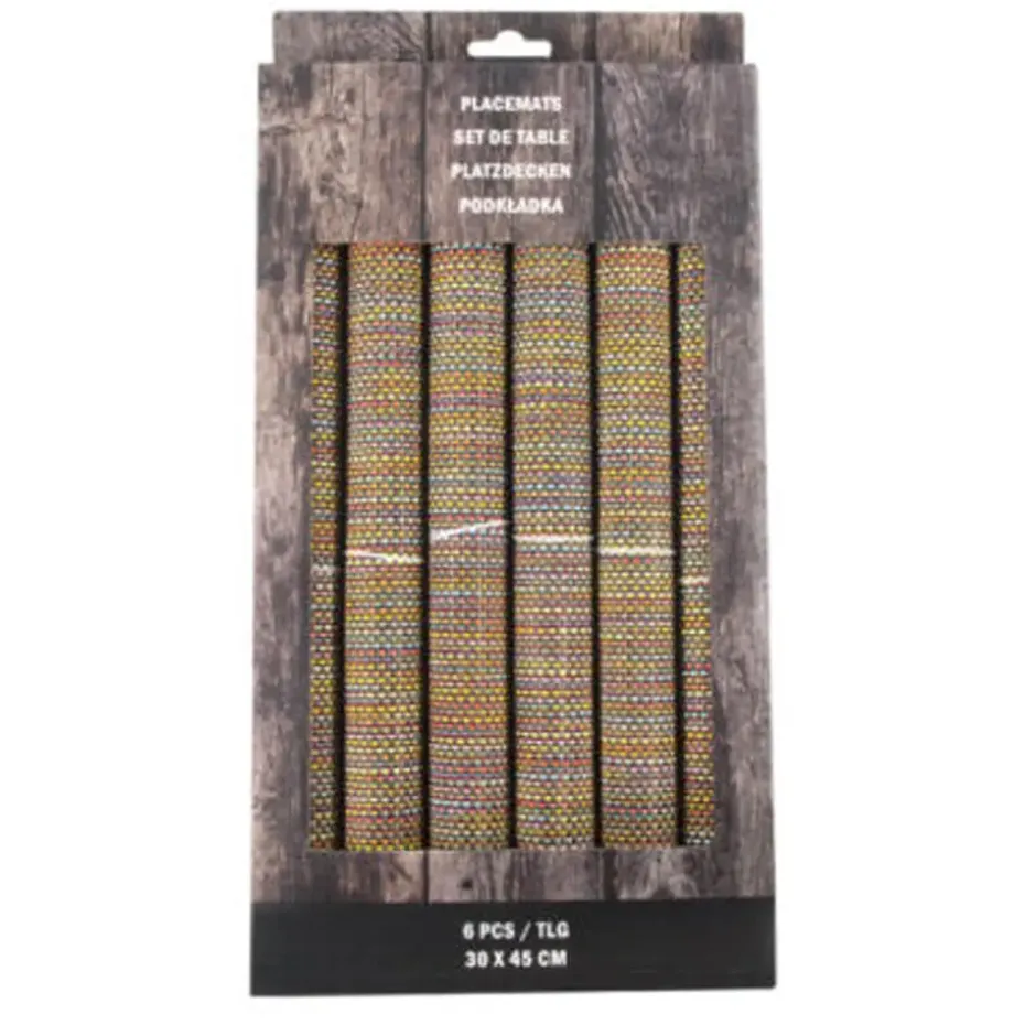 Svenska living Placemats - 6x stuks - polyester - 45 x 30 cm