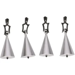 Tafelkleedgewichtjes kegels - 4x - zilver - 7 cm - Tuin