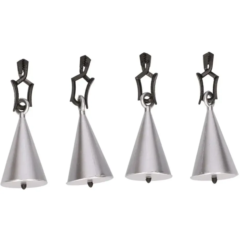 Tafelkleedgewichtjes kegels - 4x - zilver - 7 cm - Tuin