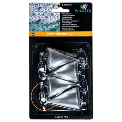 Tafelkleedgewichtjes kegels - 4x - zilver - 7 cm - Tuin