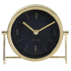 Tafelklok Morricone - goudkleur - metaal - 18x16x6,5 cm
