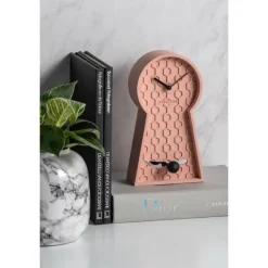 Tafelklok Pendulum - Roze - 25x14x25cm