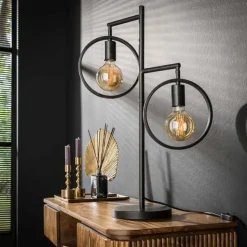Tafellamp Hennes ring 2-lichts - 51x50x70 cm - Metaal - Grijs