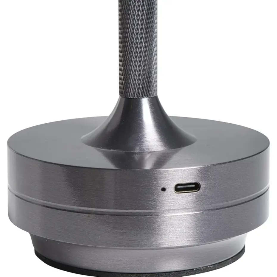 Tafellamp Lux gunmetal USB LED - 27,5x13x13 cm