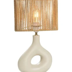 Tafellamp Reva - naturel keramiek - E27 - 42x26x13,5 cm