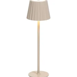 Tafellamp Scotti beige USB LED