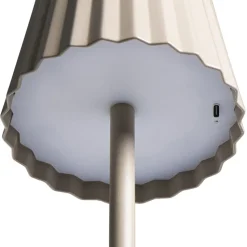 Tafellamp Scotti beige USB LED