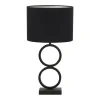 Tafellamp Stelios/Velours Ovaal - Zwart/Zwart - Ø15x62cm