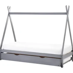 TALMONTIERS - Onderschuifbed - Grijs - 90 x 200 cm - Grenenhout