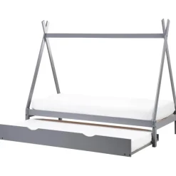 TALMONTIERS - Onderschuifbed - Grijs - 90 x 200 cm - Grenenhout