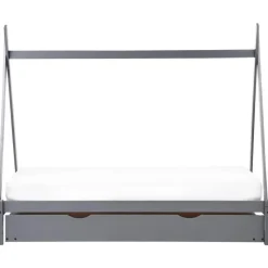 TALMONTIERS - Onderschuifbed - Grijs - 90 x 200 cm - Grenenhout