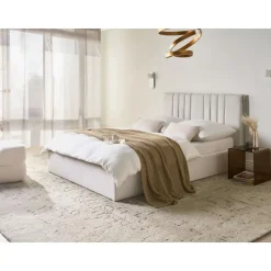 TARASCON - Tweepersoonsbed - Lichtbeige - 140 x 200 cm - Stof