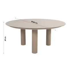 Taste Donato low dining tuintafel Ø160 cm. - Latte