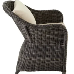 tectake® - 2 Luxe wicker stoelen - Fauteuils - zachte kussens - grijs - 403682