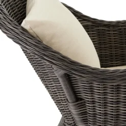 tectake® - 2 Luxe wicker stoelen - Fauteuils - zachte kussens - grijs - 403682