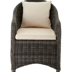 tectake® - 2 Luxe wicker stoelen - Fauteuils - zachte kussens - grijs - 403682