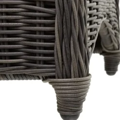 tectake® - 2 Luxe wicker stoelen - Fauteuils - zachte kussens - grijs - 403682