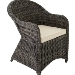 tectake® - 2 Luxe wicker stoelen - Fauteuils - zachte kussens - grijs - 403682