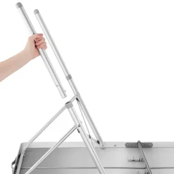 tectake - Aluminium campingtafel Jumbo met draaggreep 180x70x70cm, Zilver
