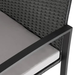 tectake - balkonset Granada - wicker - zwart