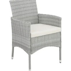 tectake - balkonset Luzern - wicker - lichtgrijs - 403702