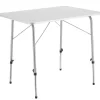 tectake - Campingtafel inklapbaar en in hoogte verstelbaar 80x60x68cm, Grijs