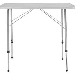 tectake - Campingtafel inklapbaar en in hoogte verstelbaar 80x60x68cm, Grijs