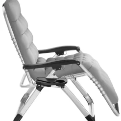 tectake - Ligbed Cloud inklapbaar, traploos verstelbaar, Lichtgrijs