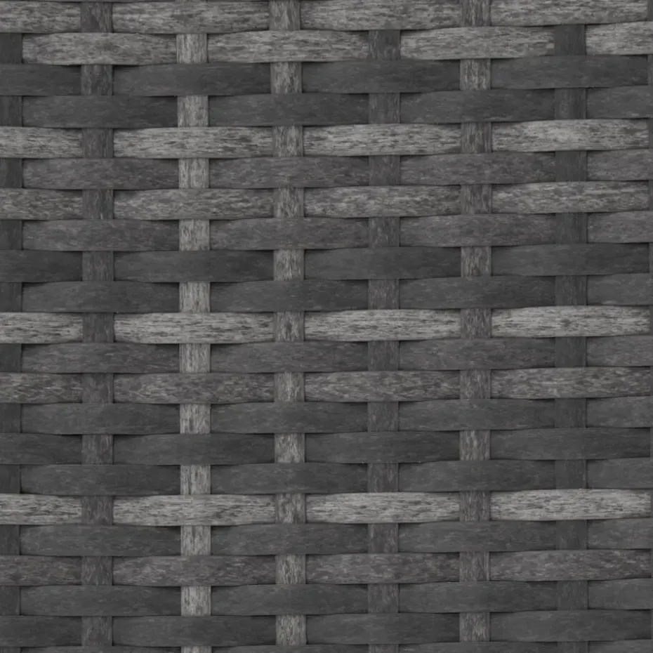 tectake - loungeset - bank, stoelen en tafel - wicker - grijs