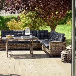 tectake - loungeset Catania - wicker - zwart