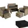 tectake - loungeset Modena - wicker - natuurkleur