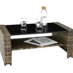 tectake - loungeset Modena - wicker - natuurkleur
