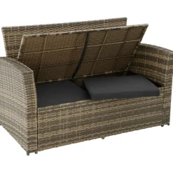tectake - loungeset Modena - wicker - natuurkleur
