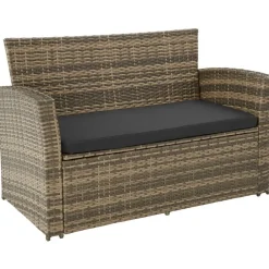 tectake - loungeset Modena - wicker - natuurkleur