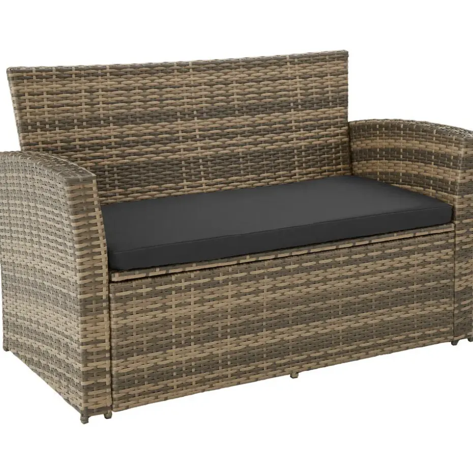 tectake - loungeset Modena - wicker - natuurkleur