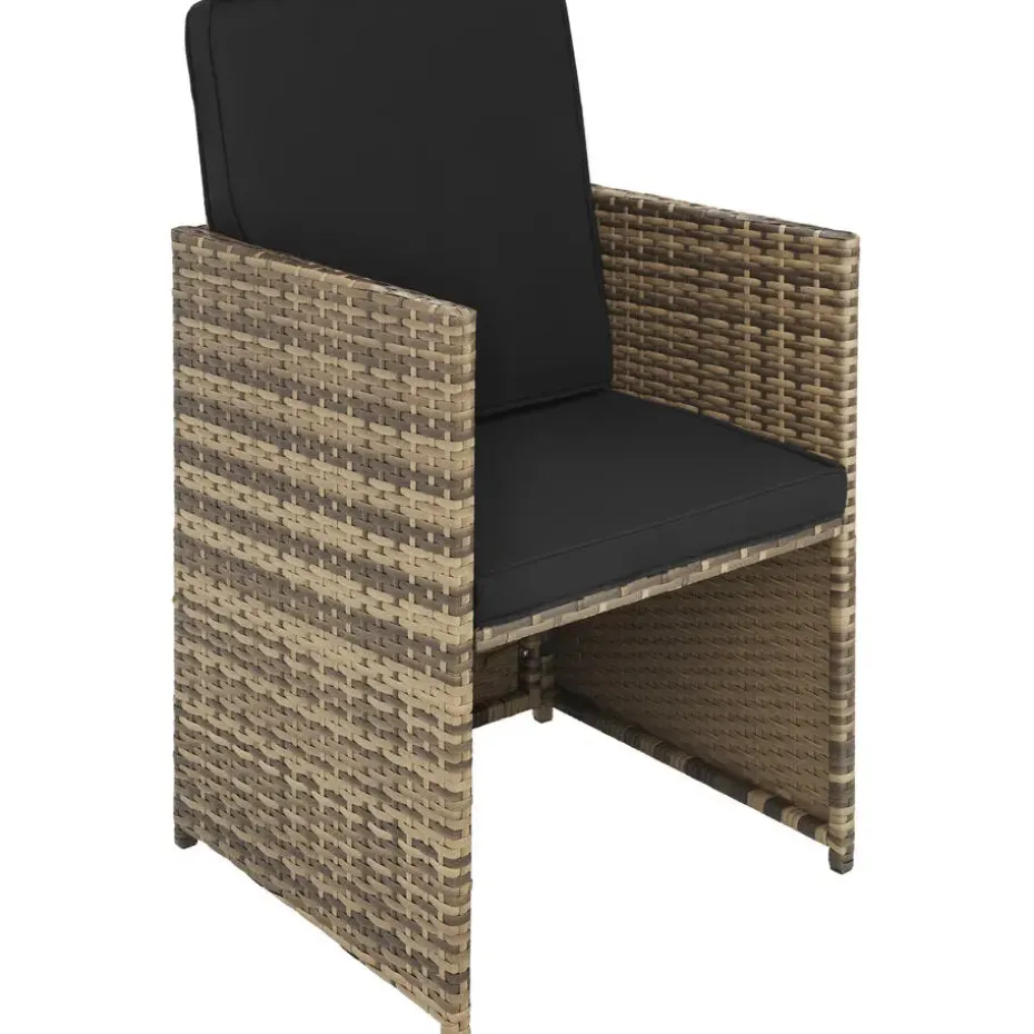 tectake - loungeset Palermo - wicker - natuurkleur