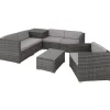 tectake - Loungeset Pisa met opbergbox kussens - wicker - grijs